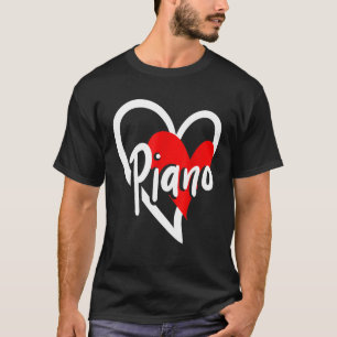 Piano Heart Pianist Music Cute T-Shirt