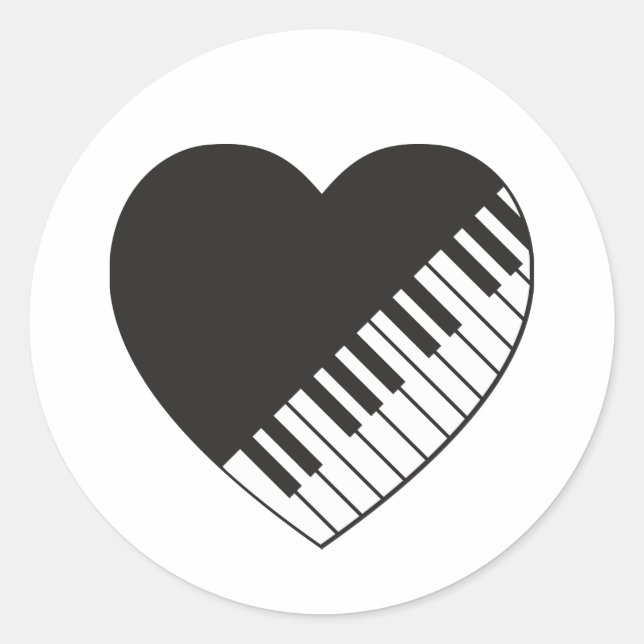 Piano Heart Sticker (Front)