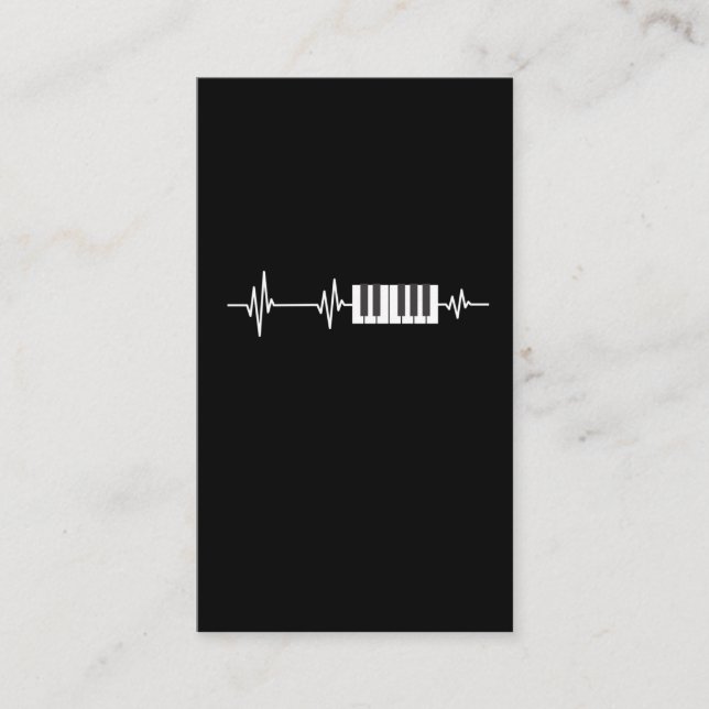 Piano Heartbeat Keyboard Player Musician Pianist Business Card (Front)