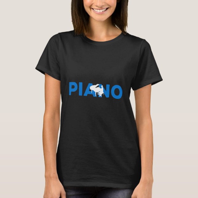 Piano Hobby With Shadow Inside T-Shirt (Front)