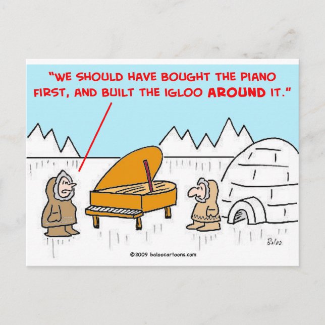 piano igloo Eskimoes Postcard (Front)