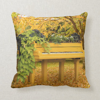 Piano in autumn woods cushion