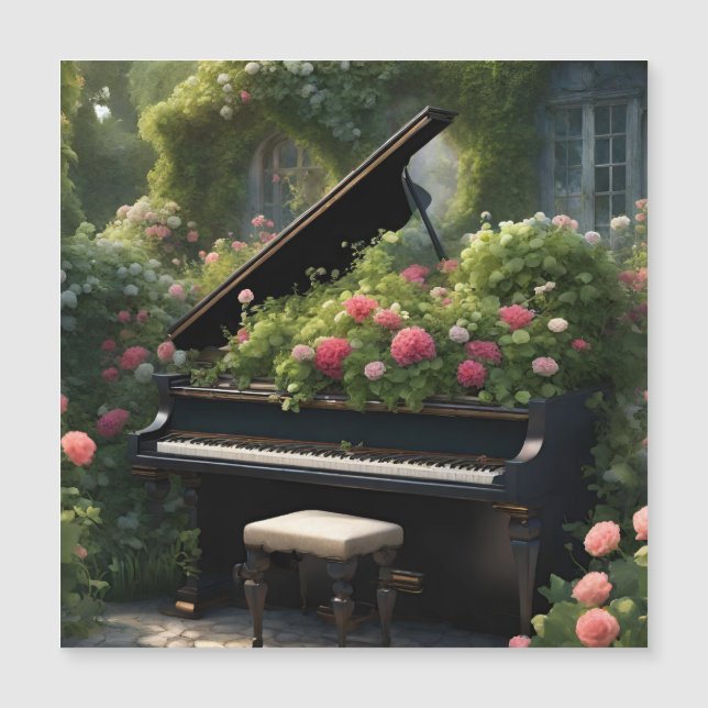 Piano in Bloom- garden painting  (Front)