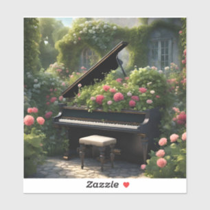 Piano in Bloom- garden painting