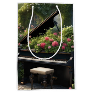 Piano in Bloom- garden painting Medium Gift Bag