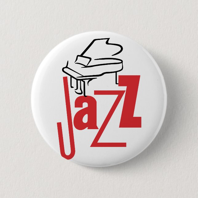 Piano Jazz 6 Cm Round Badge (Front)