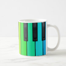 piano key designed mug