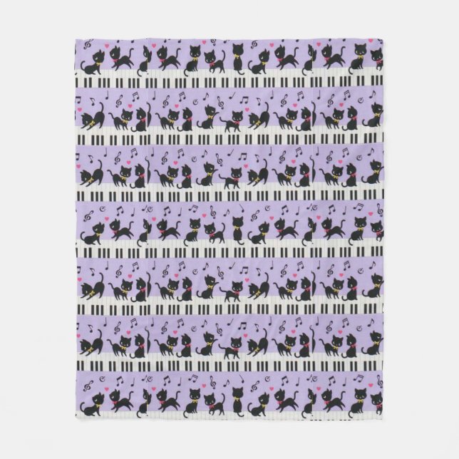 PIANO KEY KITTIES  fleece blanket (Front)