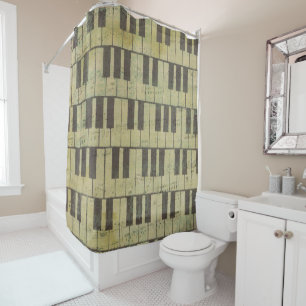 Piano Key Music Bathroom Shower Curtain