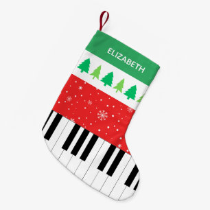 Piano Key Snowflake Christmas Tree Small Christmas Stocking