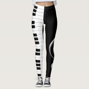 Piano Key Treble Clef Leggings