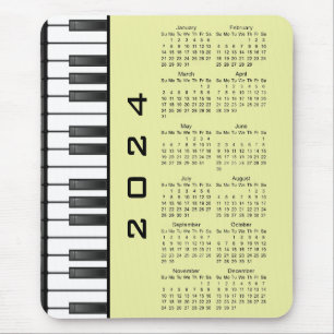 Piano Keyboard 2024 Calendar Mousepad