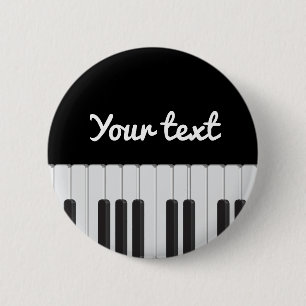 Piano keyboard 6 cm round badge