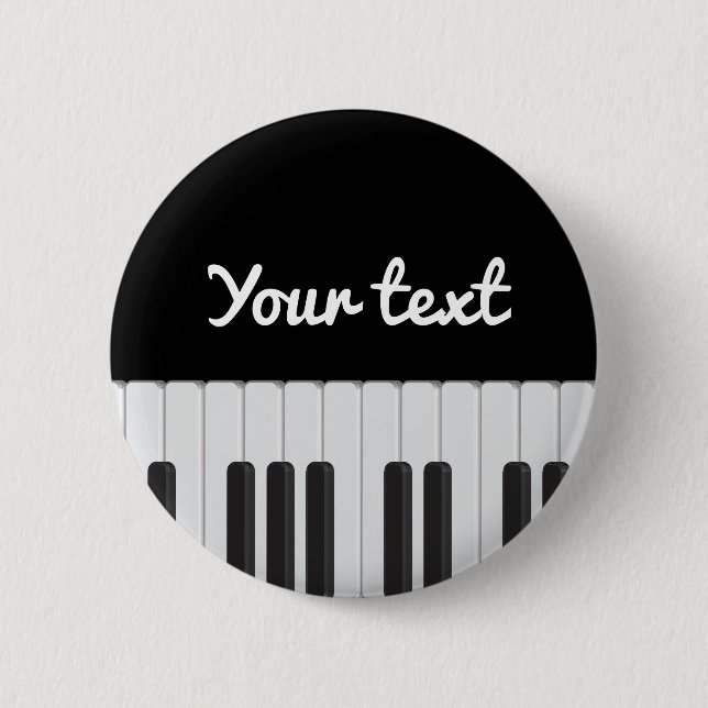 Piano keyboard 6 cm round badge (Front)