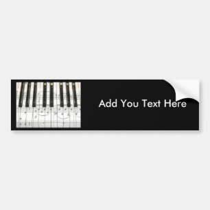 Piano Keyboard and Music Notes Bumper Sticker