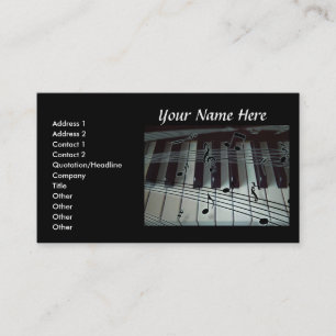 Piano Keyboard and Music Notes Business Card