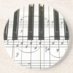 Piano Keyboard and Music Notes Coaster