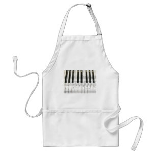 Piano Keyboard and Music Notes Standard Apron
