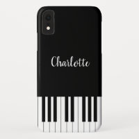 Piano Keyboard, Black and White iPhone XR Cases