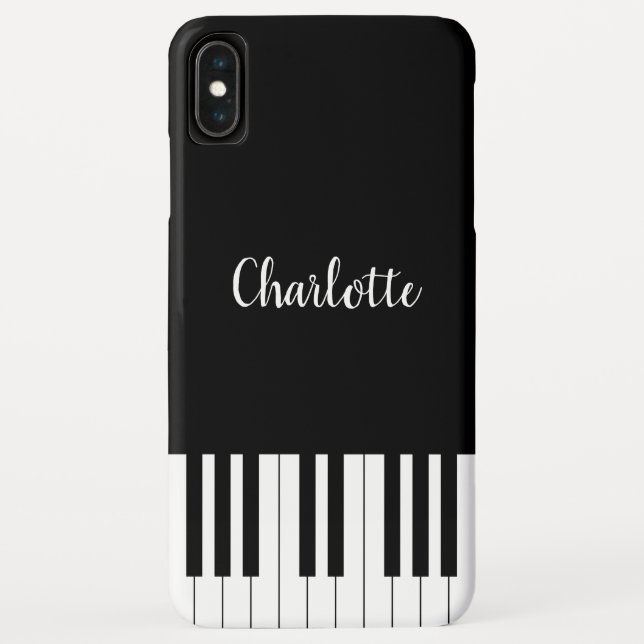 Piano Keyboard Black and White iPhone XS Max Cases (Back)