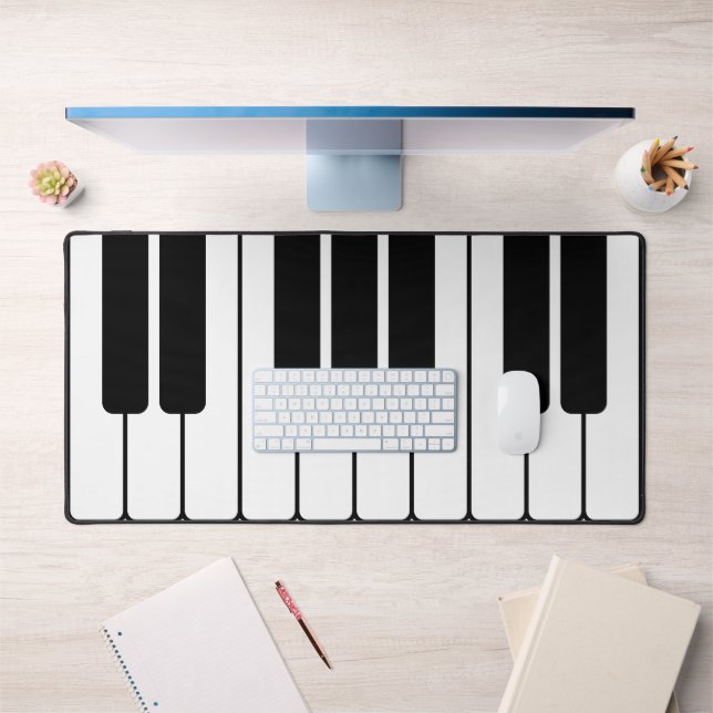 Piano keyboard black and white jumbo novelty keys desk mat (Office 1)