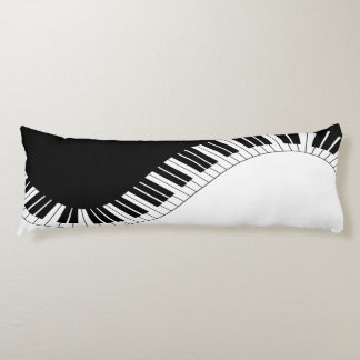 Piano Keyboard Black and White Music Design Body Cushion