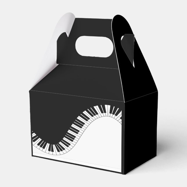 Piano Keyboard Black and White Music Design Favour Box (Front Side)