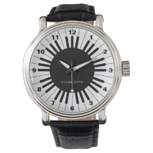 Piano Keyboard, Black and White Watch