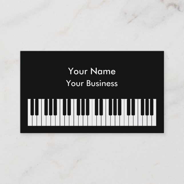 Piano Keyboard Business Card Template (Front)