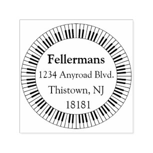 Piano Keyboard Circle Self-inking Stamp