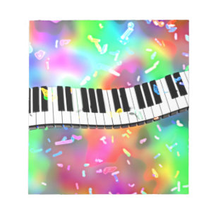 Piano Keyboard colourful music theme Notepad