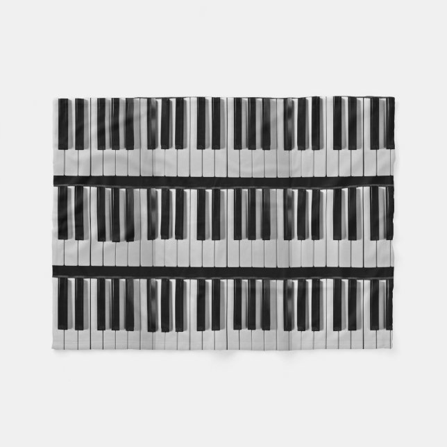 Piano Keyboard Custom Fleece Blanket (Front (Horizontal))