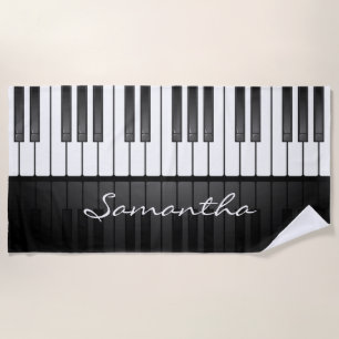Piano Keyboard Design Beach Towel