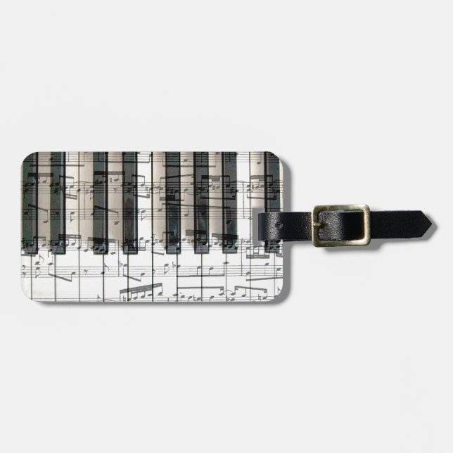 piano keyboard design luggage tag (Front Horizontal)