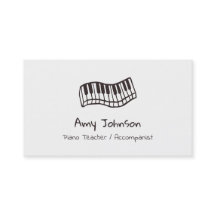 Piano Keyboard Doodle Music Teacher Business Cards