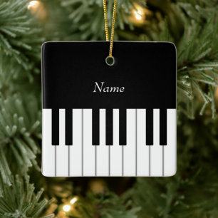 Piano Keyboard Elegant Personalised Musician's Ceramic Ornament