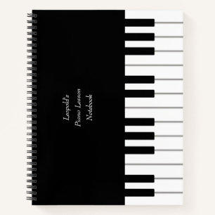 Piano Keyboard Elegant Personalised Musician's Notebook