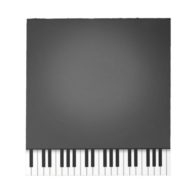 Piano Keyboard Fun Black Music Notepad (Front)