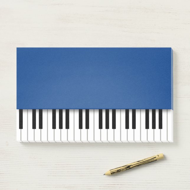 Piano Keyboard Fun Blue Music Post-it Notes (On Desk)