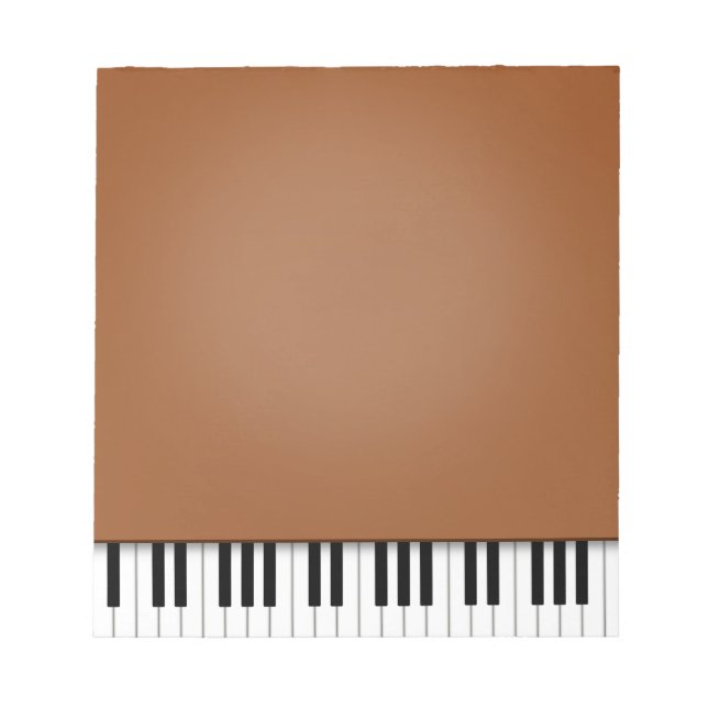 Piano Keyboard Fun Brown 5.5x6 Music Notepad (Front)