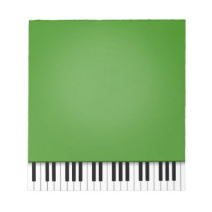 Piano Keyboard Fun Green Music Notepad