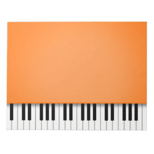 Piano Keyboard Fun Orange 8.5x11 Music Notepad