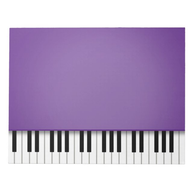 Piano Keyboard Fun Purple 8.5x11 Music Notepad (Front)