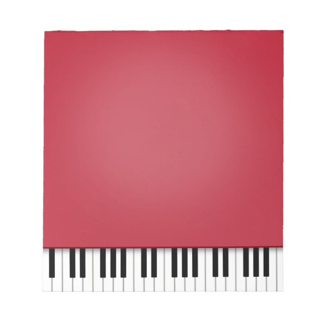 Piano Keyboard Fun Red 5.5x6 Music Notepad (Front)