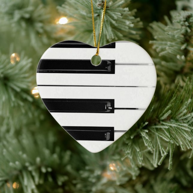 Piano Keyboard Keys Ceramic Ornament (Tree)
