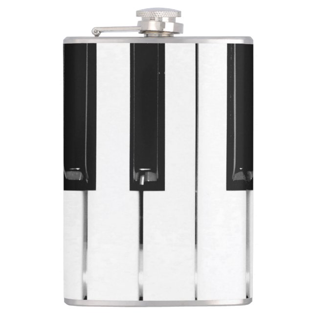 Piano Keyboard Keys Hip Flask (Front)