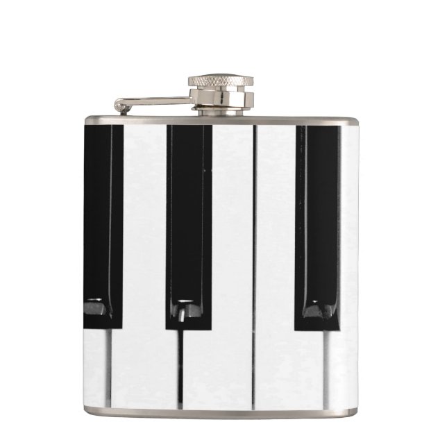 Piano Keyboard Keys Hip Flask (Front)