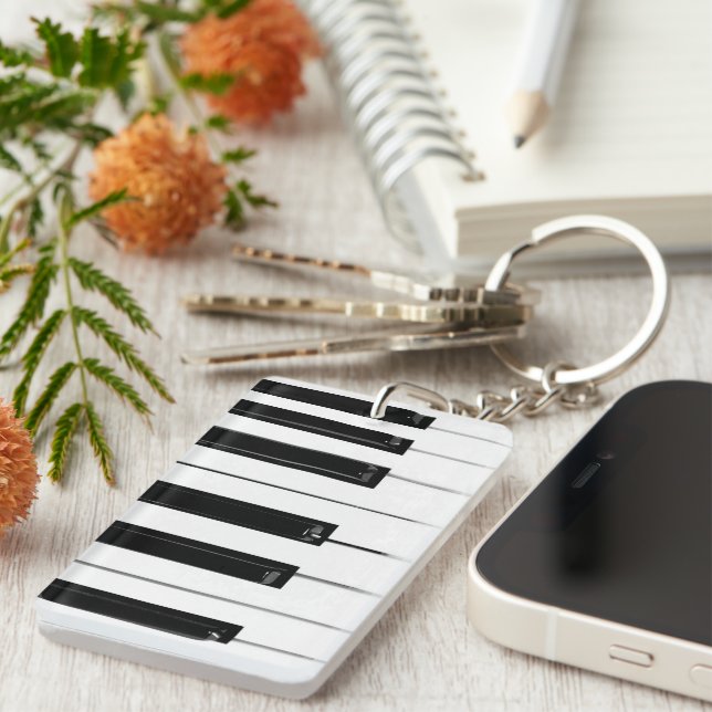 Piano Keyboard Keys Key Ring (Front Right)