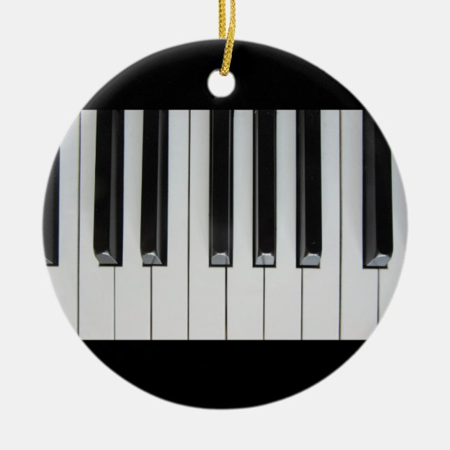 Piano Keyboard Keys Music Instrument Musician Cool Ceramic Ornament (Front)