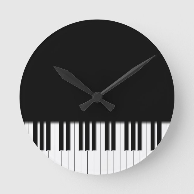 Piano Keyboard Keys Round Clock (Front)